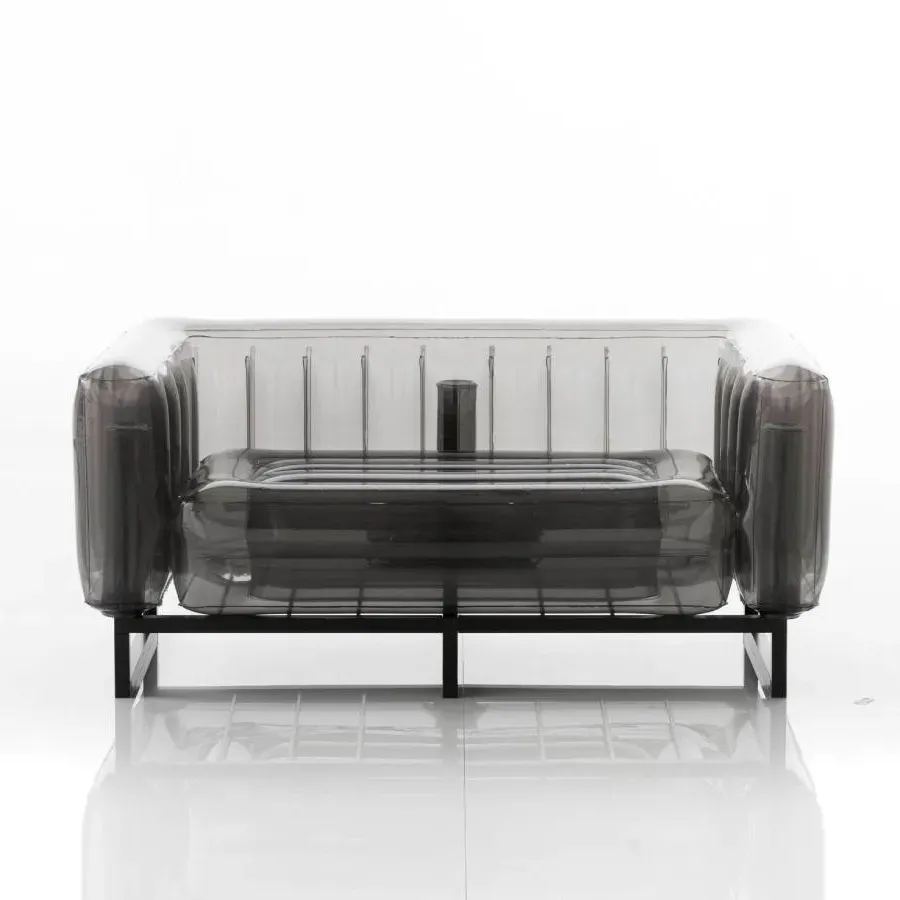 Inflatable Sofa with Metal Frame - Black, TPU