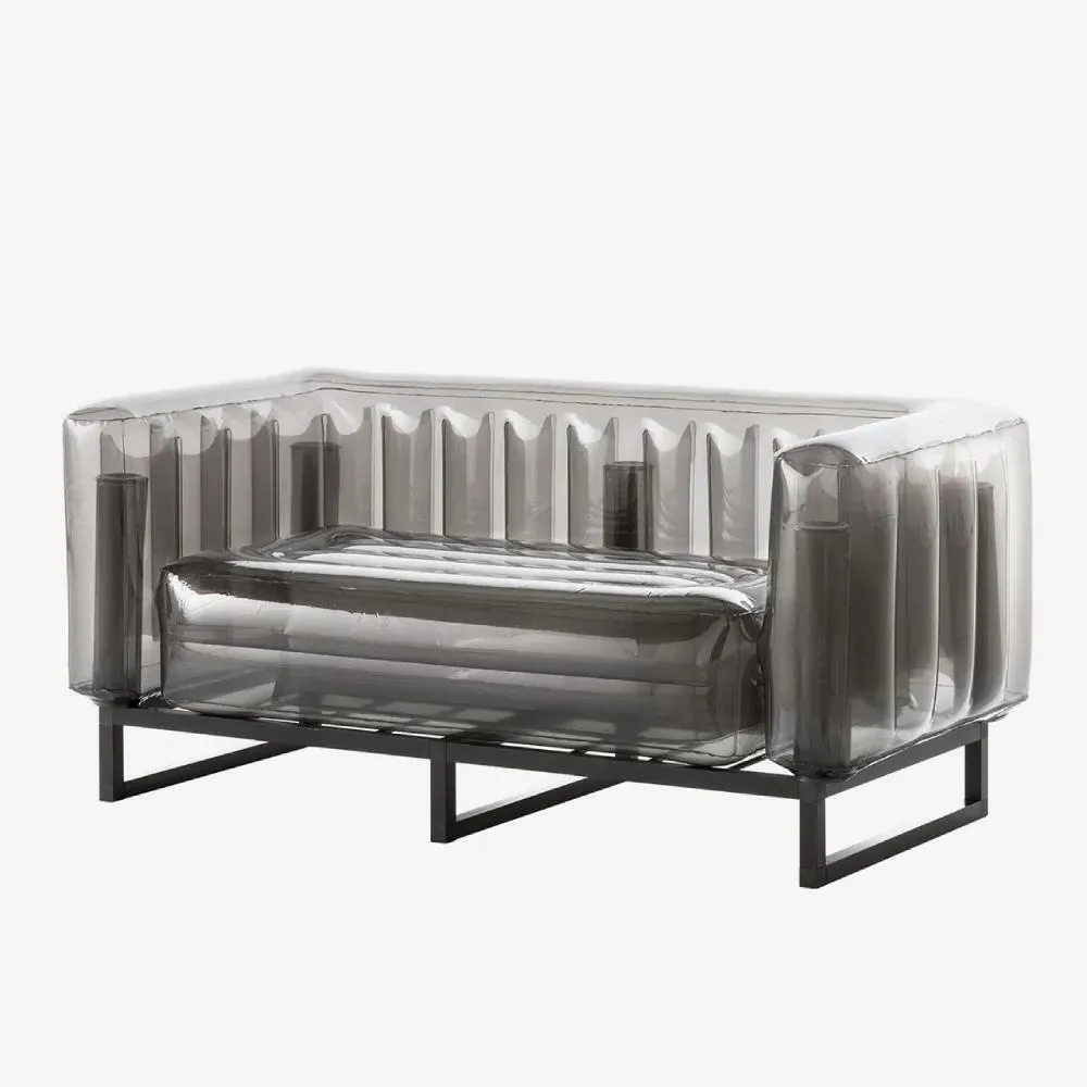Inflatable Sofa with Metal Frame - Black, TPU