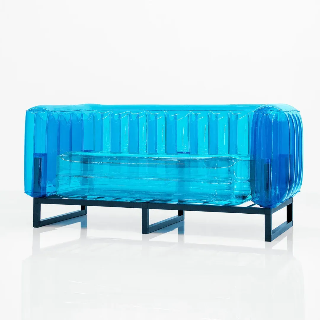 Inflatable Sofa with Metal Frame - Blue, TPU image