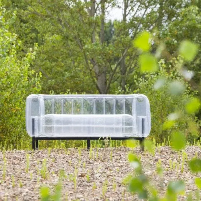 Inflatable Sofa with Metal Frame - Clear, TPU