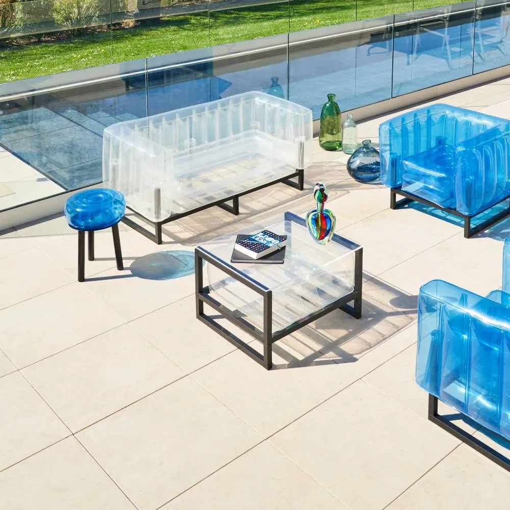 Inflatable Sofa with Metal Frame - Clear, TPU