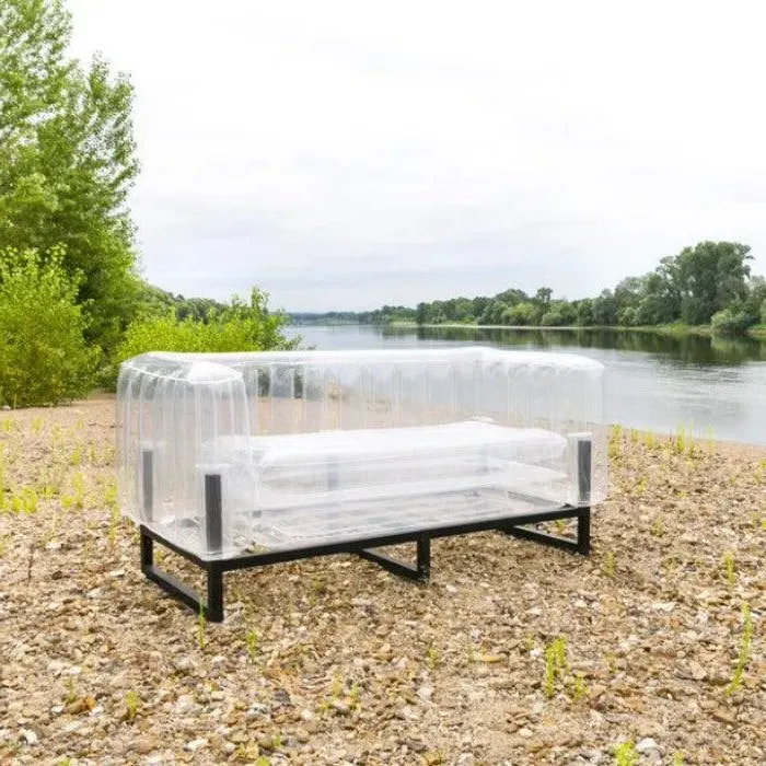 Inflatable Sofa with Metal Frame - Clear, TPU