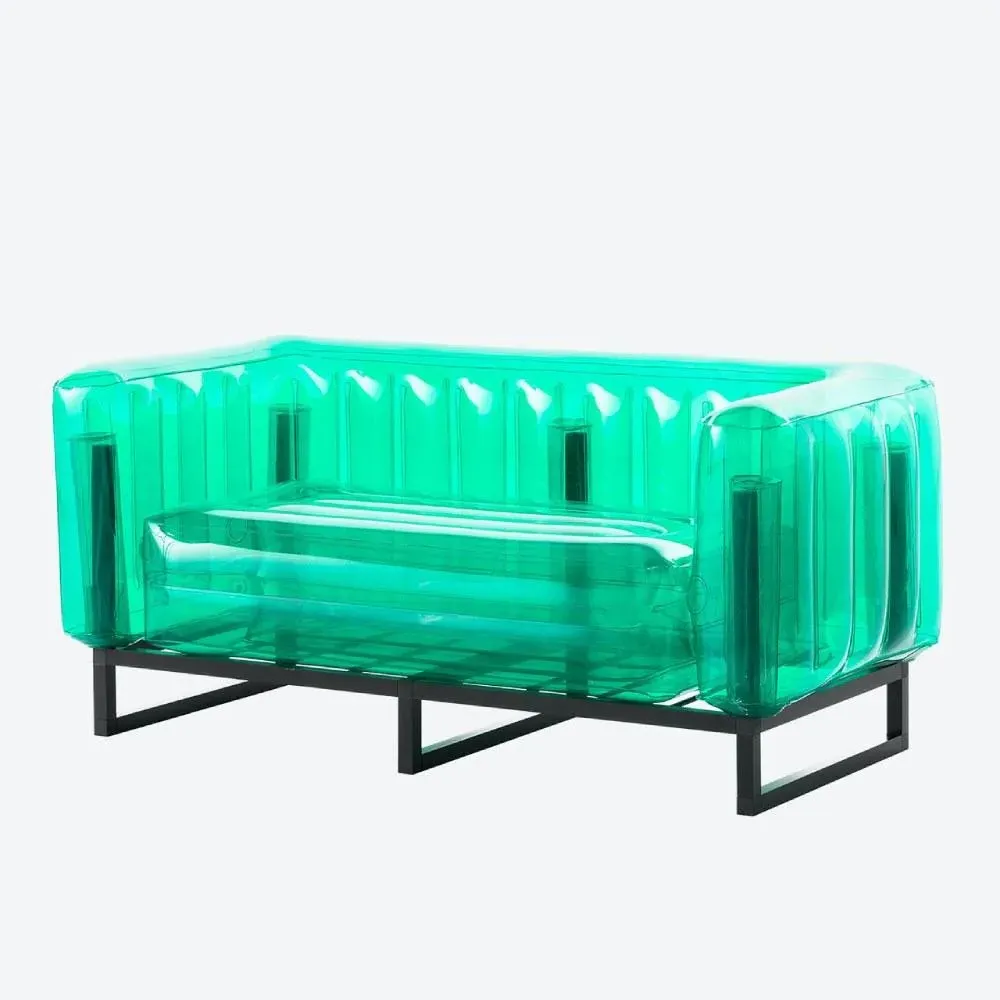 Inflatable Sofa with Metal Frame - Green, TPU