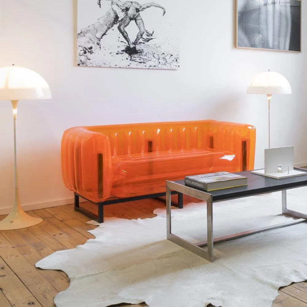 Inflatable Sofa with Metal Frame - Orange, TPU