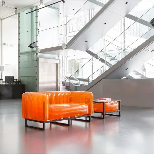 Inflatable Sofa with Metal Frame - Orange, TPU