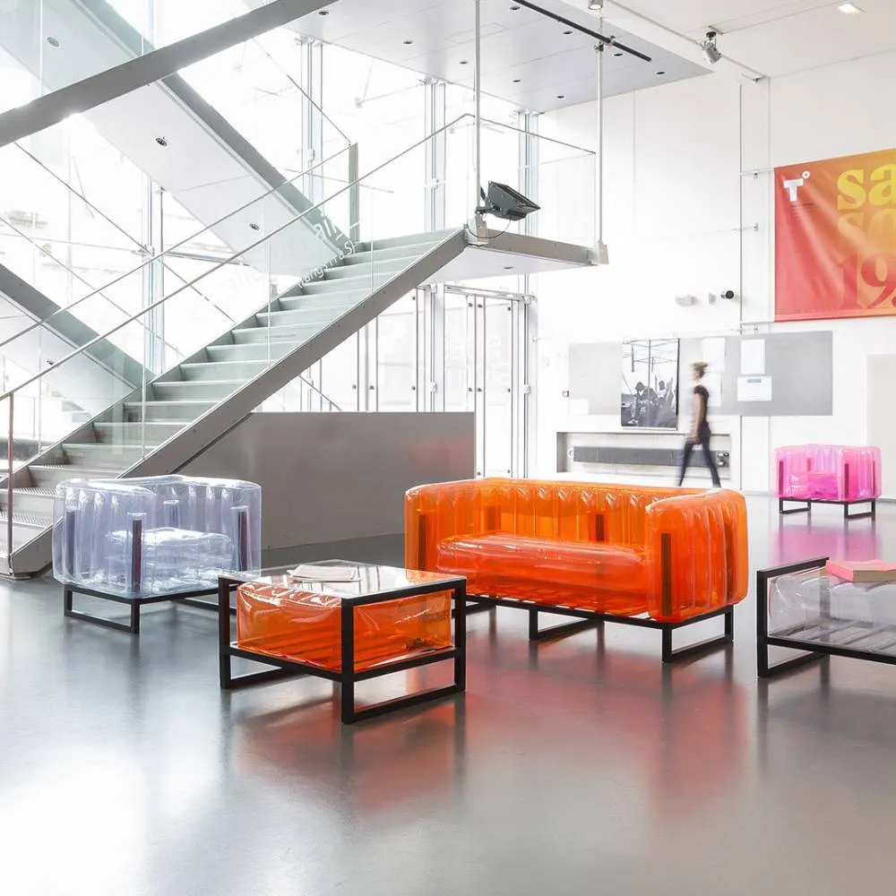Inflatable Sofa with Metal Frame - Orange, TPU