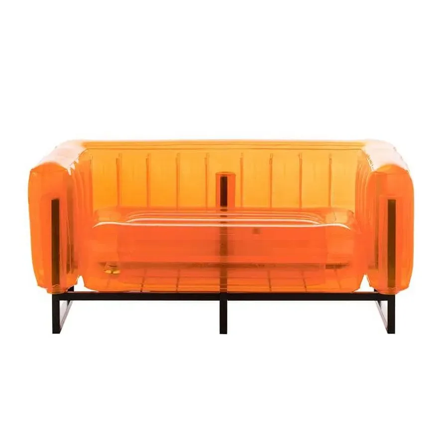 Inflatable Sofa with Metal Frame - Orange, TPU