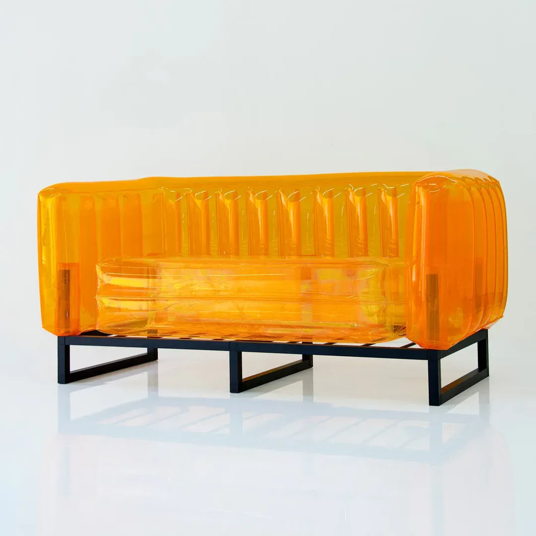 Inflatable Sofa with Metal Frame - Orange, TPU
