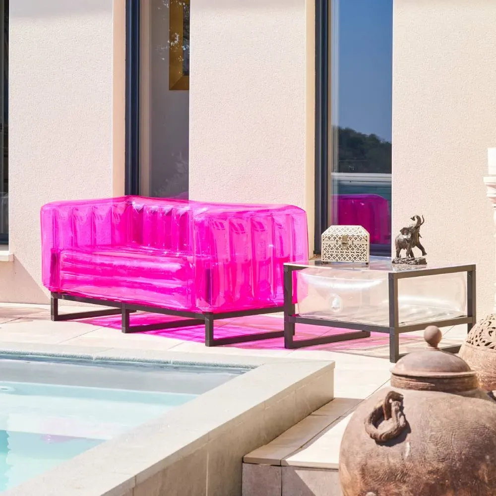 Inflatable Sofa with Metal Frame - Pink, TPU