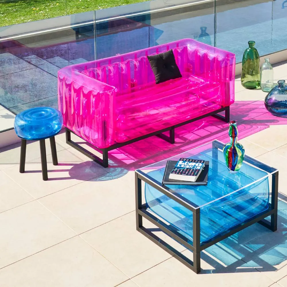 Inflatable Sofa with Metal Frame - Pink, TPU