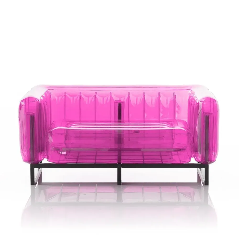 Inflatable Sofa with Metal Frame - Pink, TPU