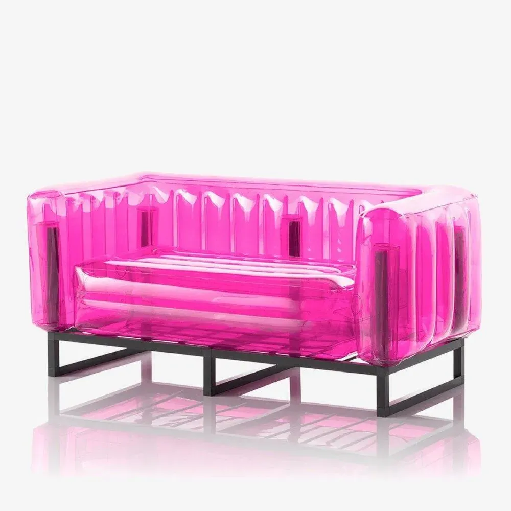 Inflatable Sofa with Metal Frame - Pink, TPU
