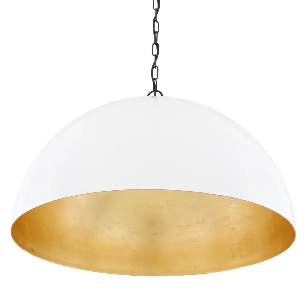 Large Dome Pendant Light - White, Metal image