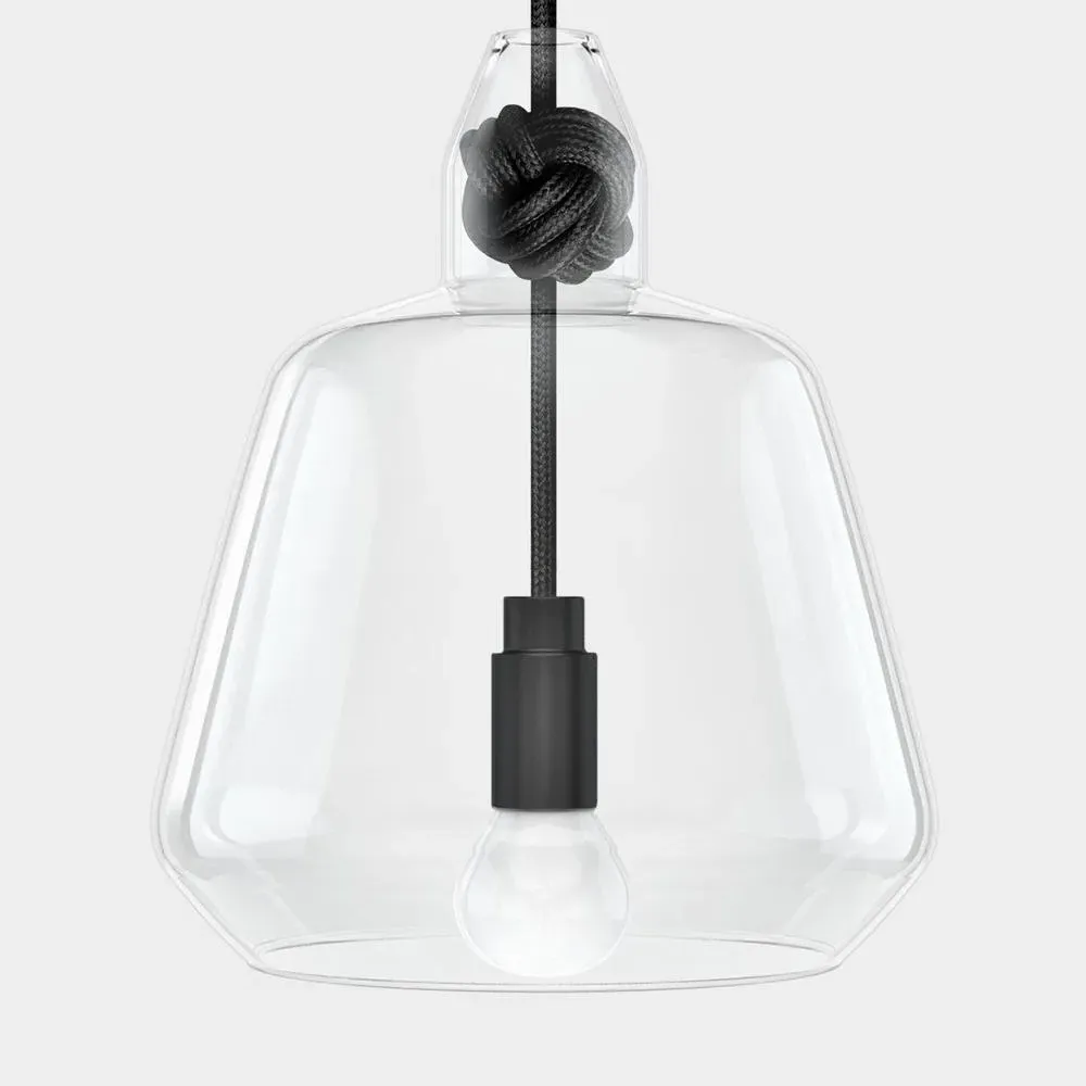 Large Knot Pendant Light - Black, Glass image