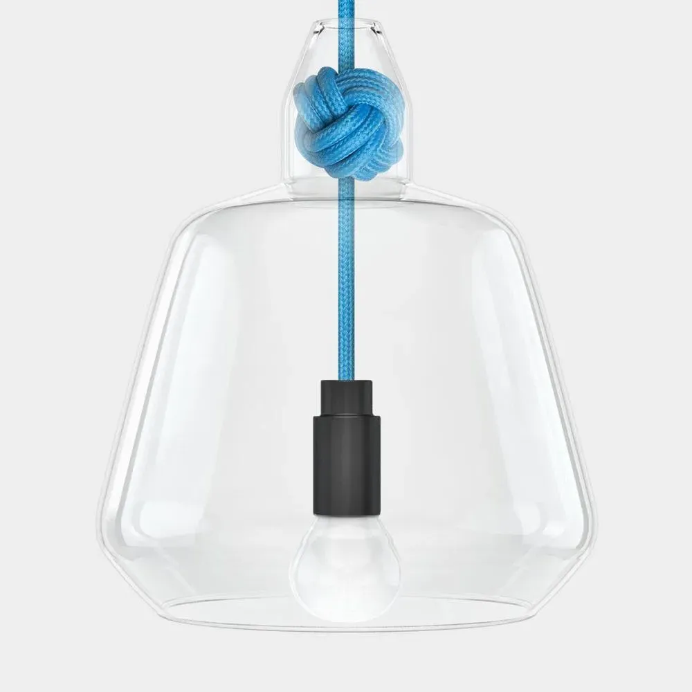 Large Knot Pendant Light - Blue, Glass