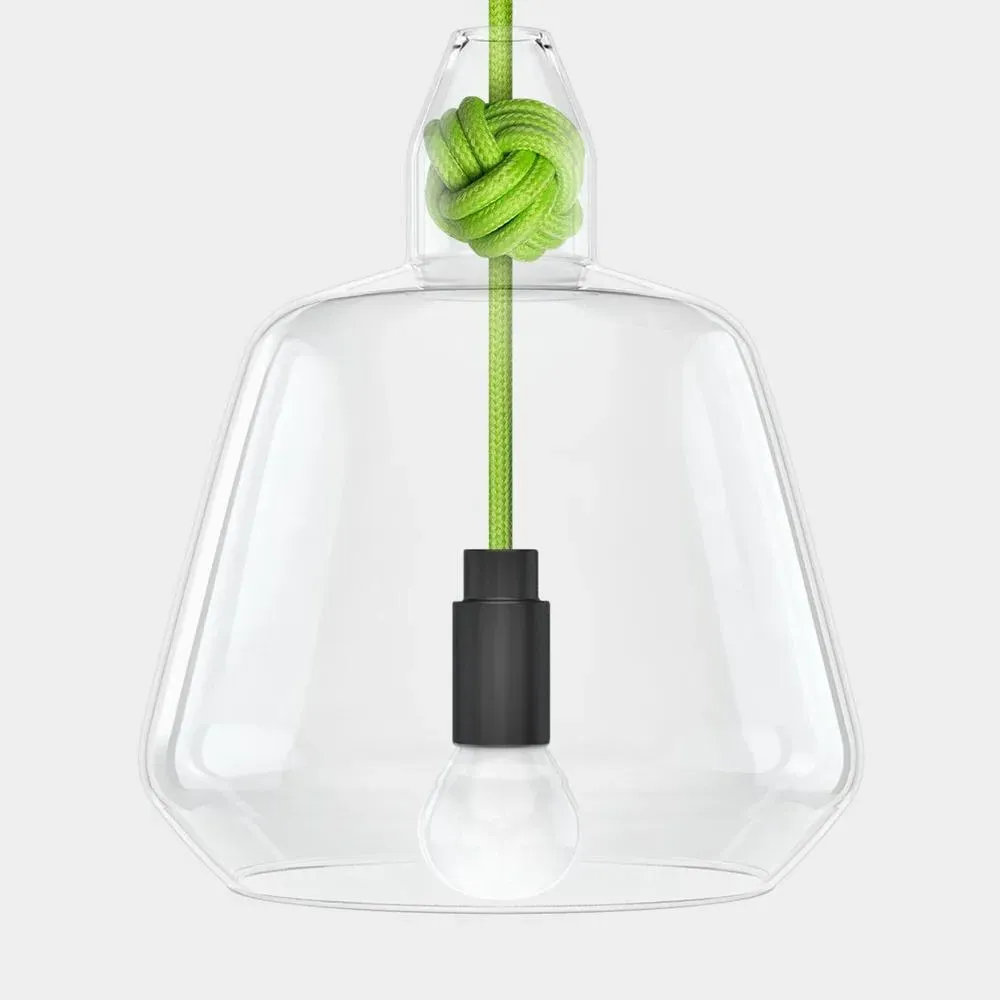 Large Knot Pendant Light - Green, Glass