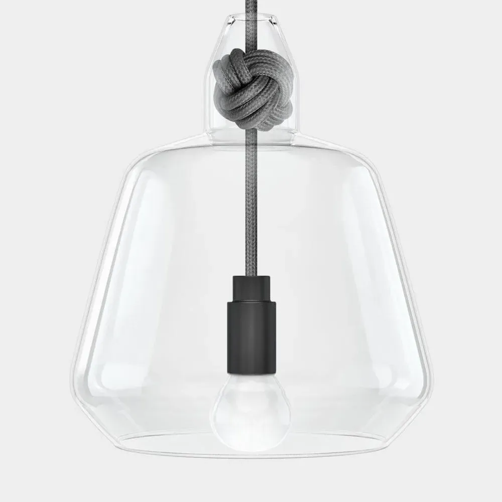 Large Knot Pendant Light - Grey, Glass