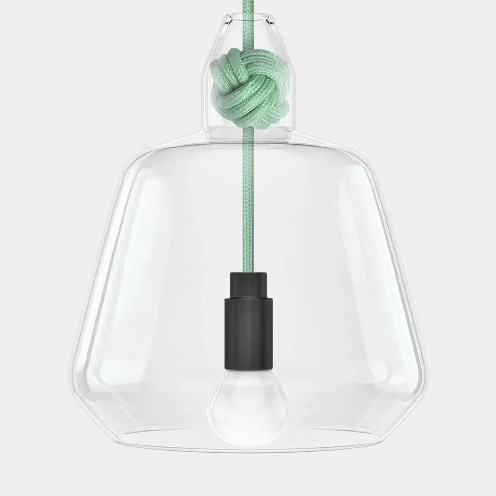 Large Knot Pendant Light - Mint, Glass