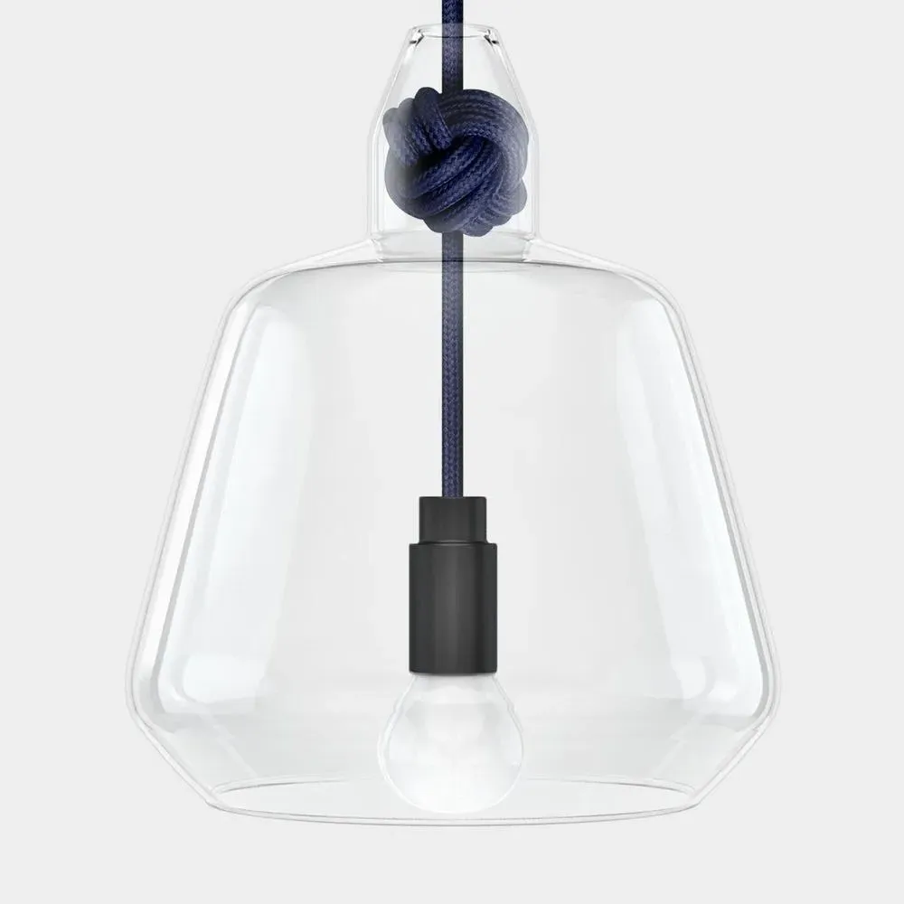 Large Knot Pendant Light - Navy, Glass