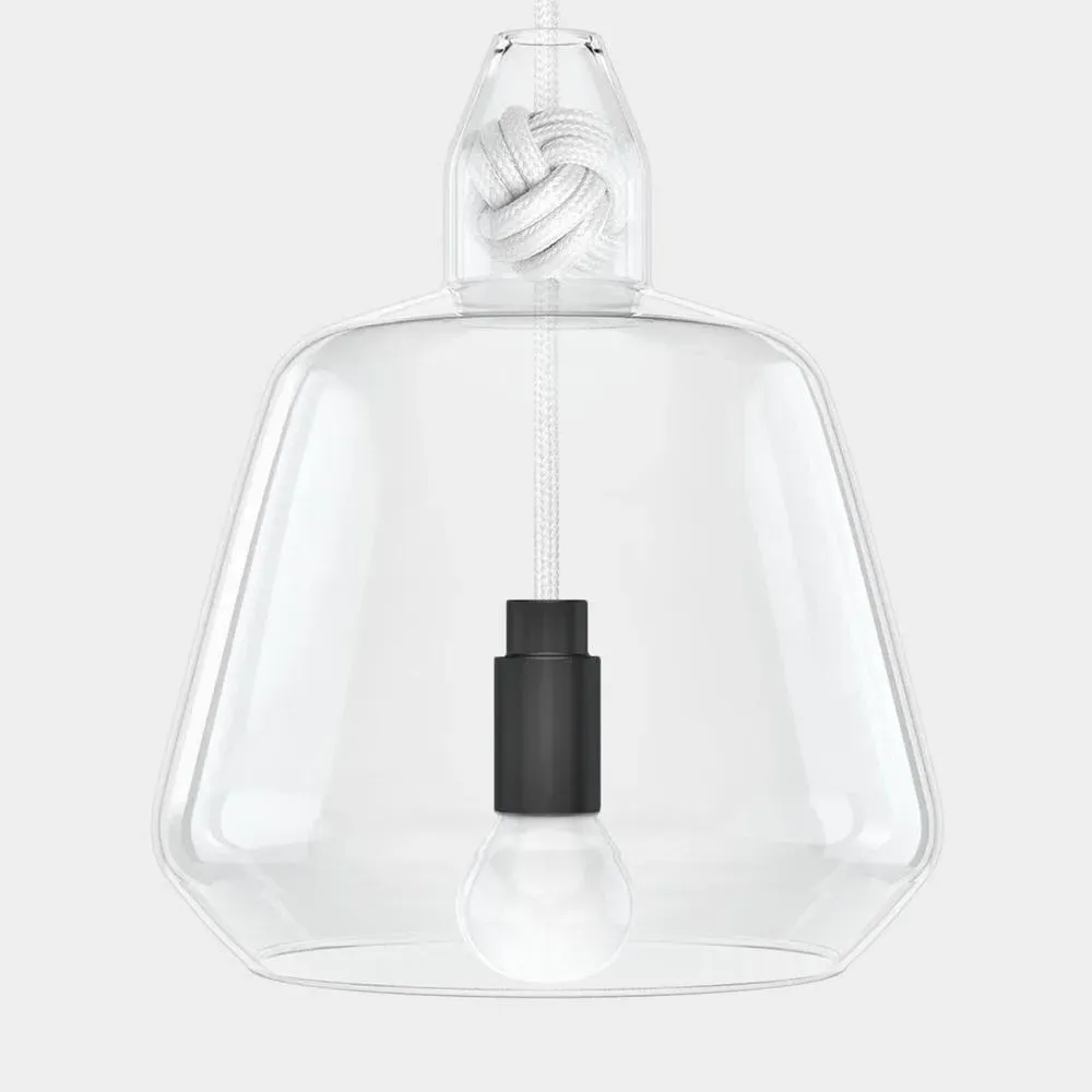 Large Knot Pendant Light - White, Glass