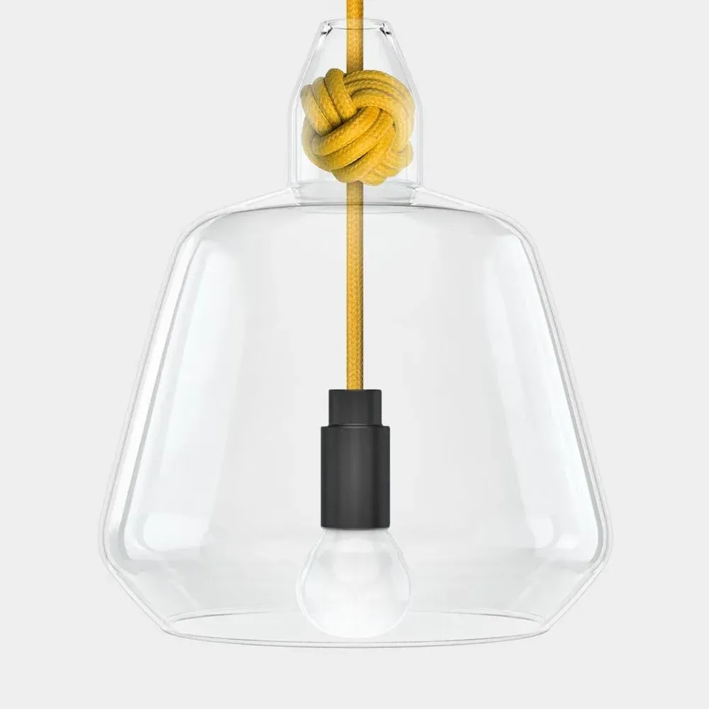 Large Knot Pendant Light - Yellow, Glass
