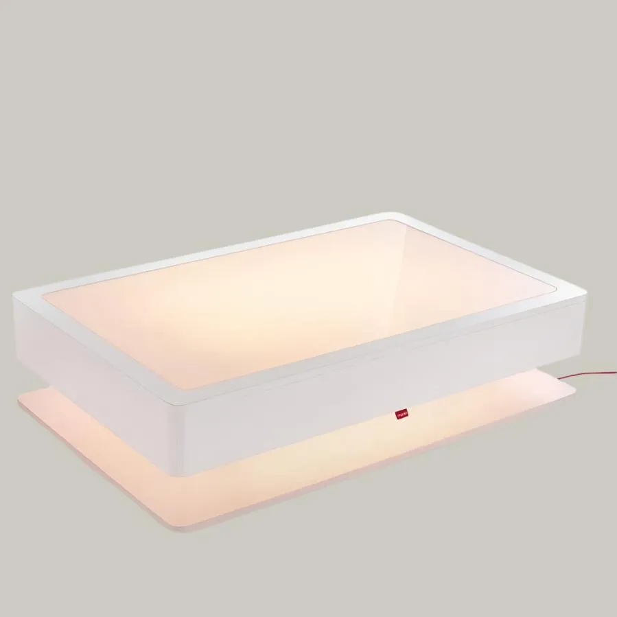 LED Coffee Table with Storage - White, Wood
