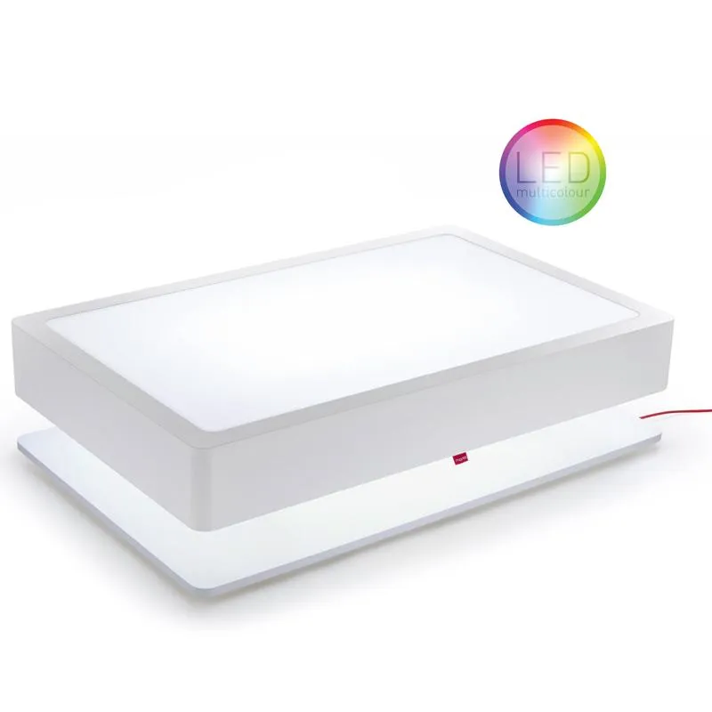 LED Coffee Table with Storage - White, Wood