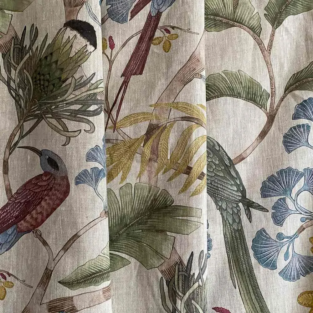 Living Branches Fabric - Ivory, Pure Linen
