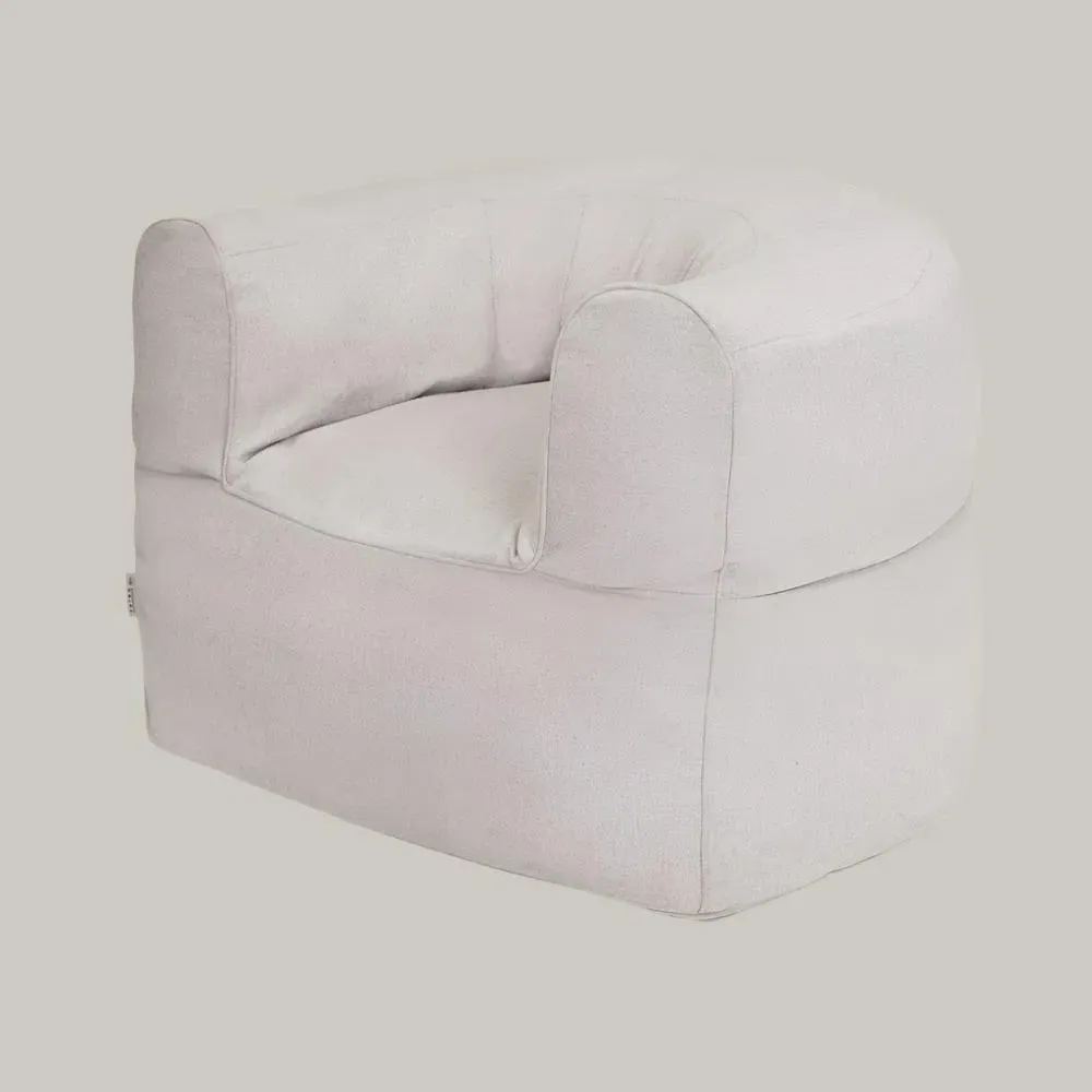 Lounge Armchair with Support - Beige, Wool