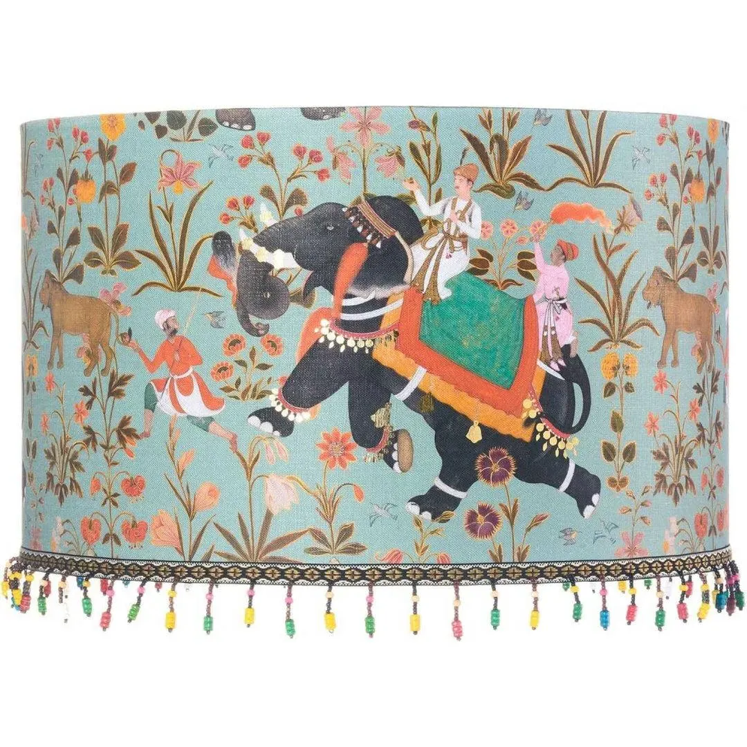 Medium Drum Lampshade - Aquamarine, Linen