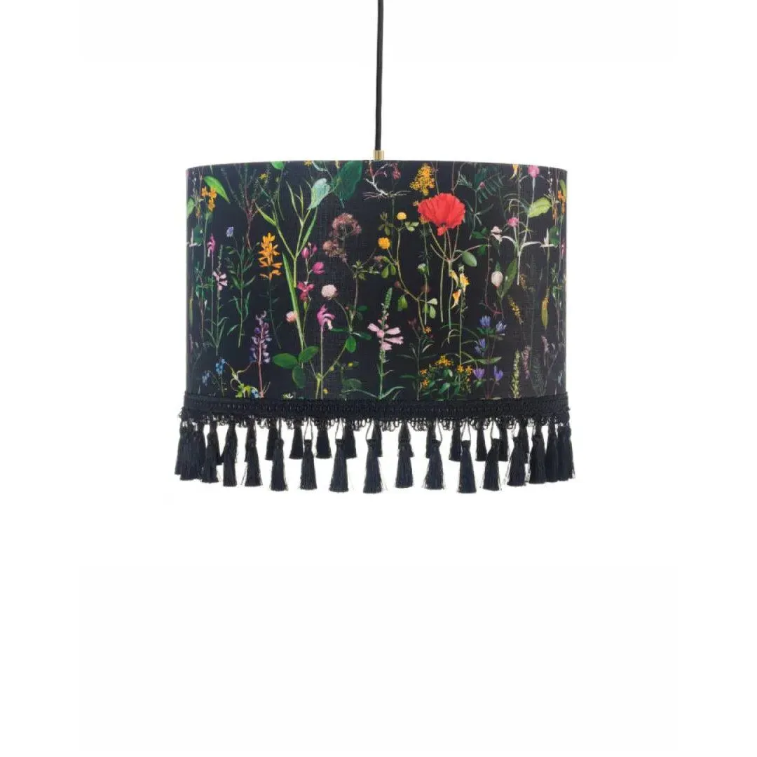 Medium Drum Pendant Lamp - Anthracite, Fabric