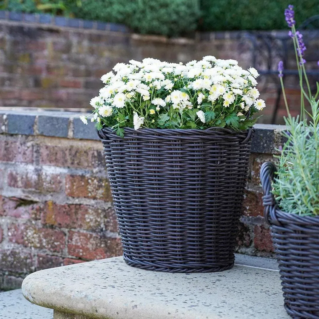 Medium Round Planter Lined - Grey, Polyrattan image