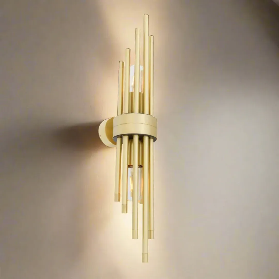 Mini Wall Light with Sleeves - Brass image