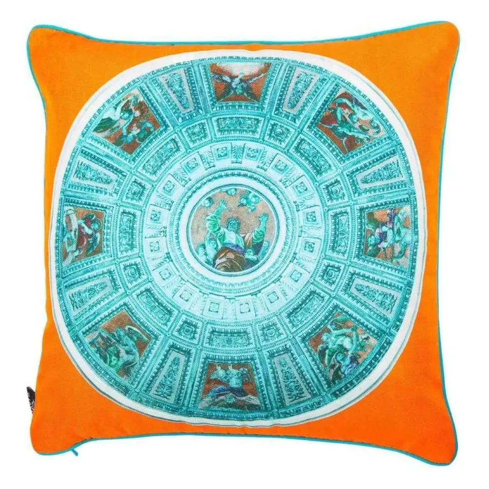 Mosaic Print Cushion - Blue, Silk image