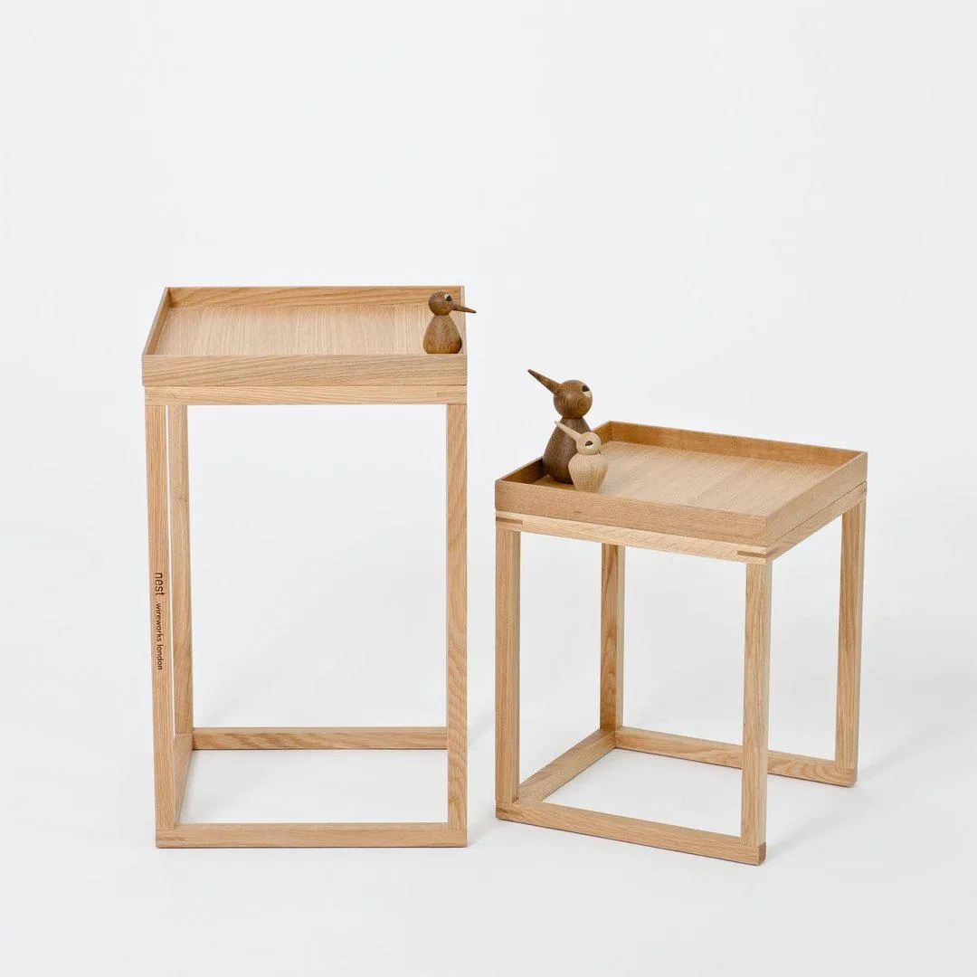 Nesting Side Tables Set - Natural Oak