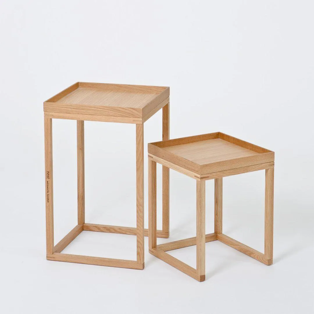 Nesting Side Tables Set - Natural Oak