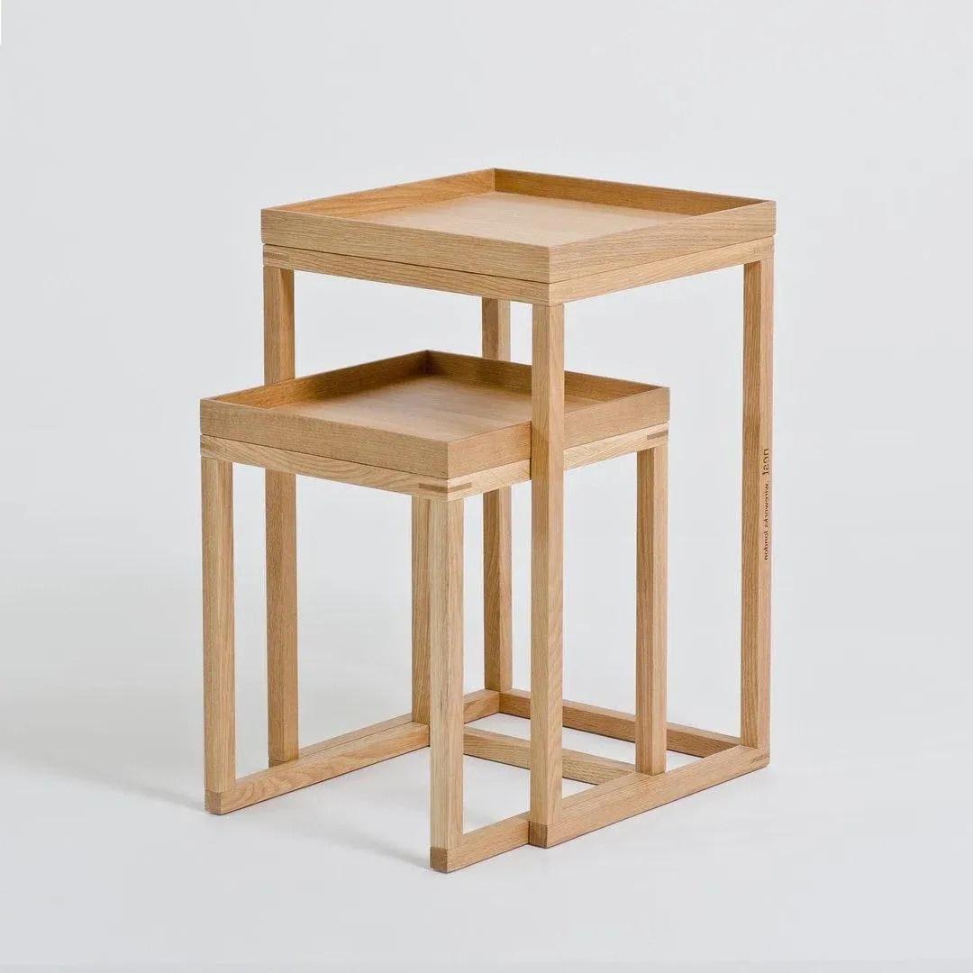 Nesting Side Tables Set - Natural Oak image