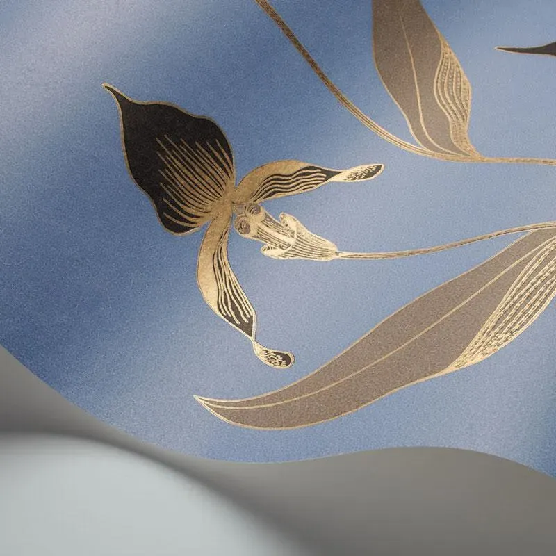 Orchid Wallpaper Roll - Blue, Paper