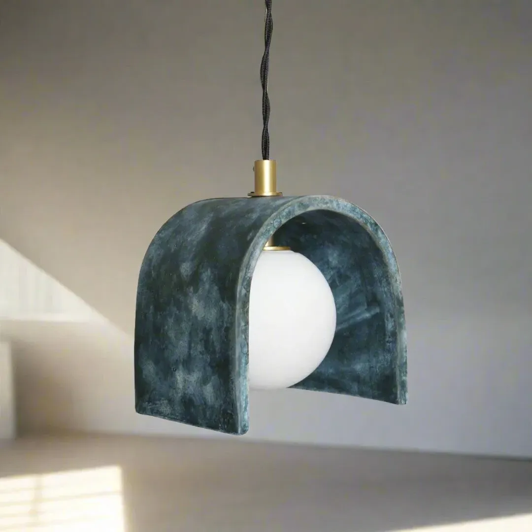 Organic Ceramic Pendant Light - Blue, Ceramic
