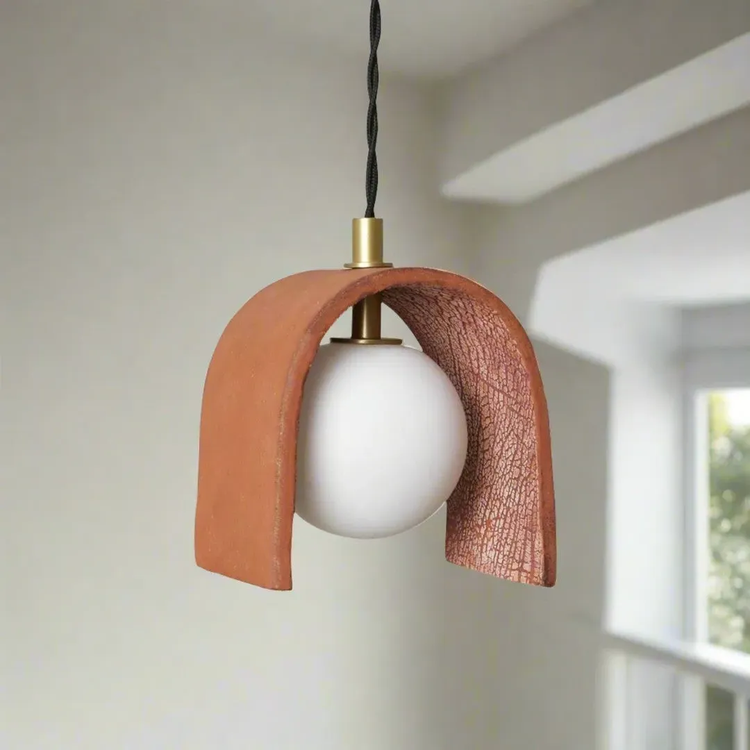 Organic Ceramic Pendant Light - Red, Ceramic