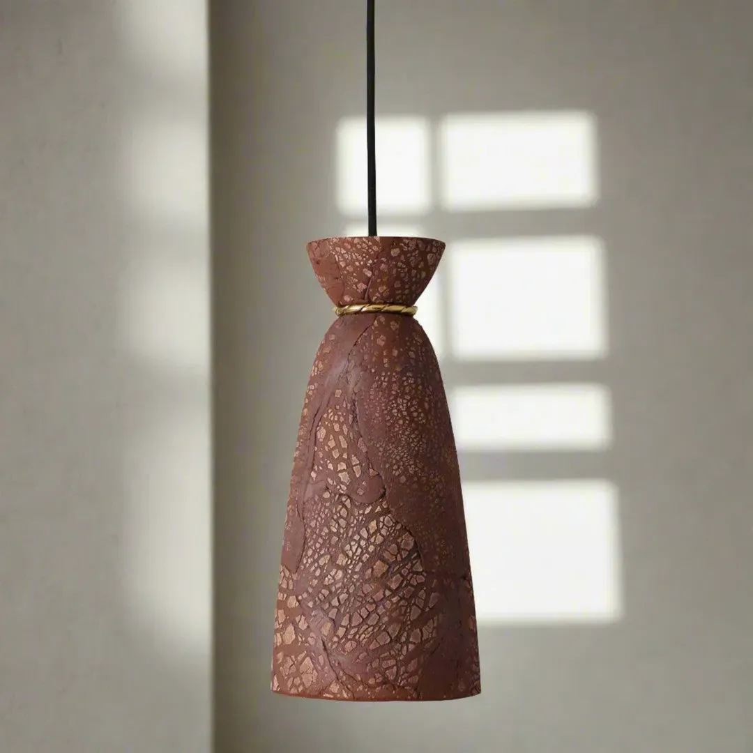Organic Pendant Light - Red Iron, Ceramic