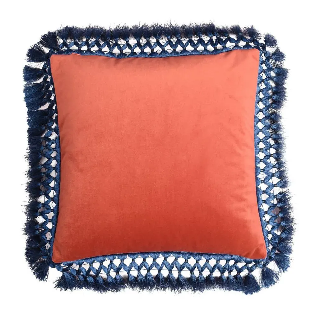 Oriental Cushion with Tassels - Ruby, Velvet