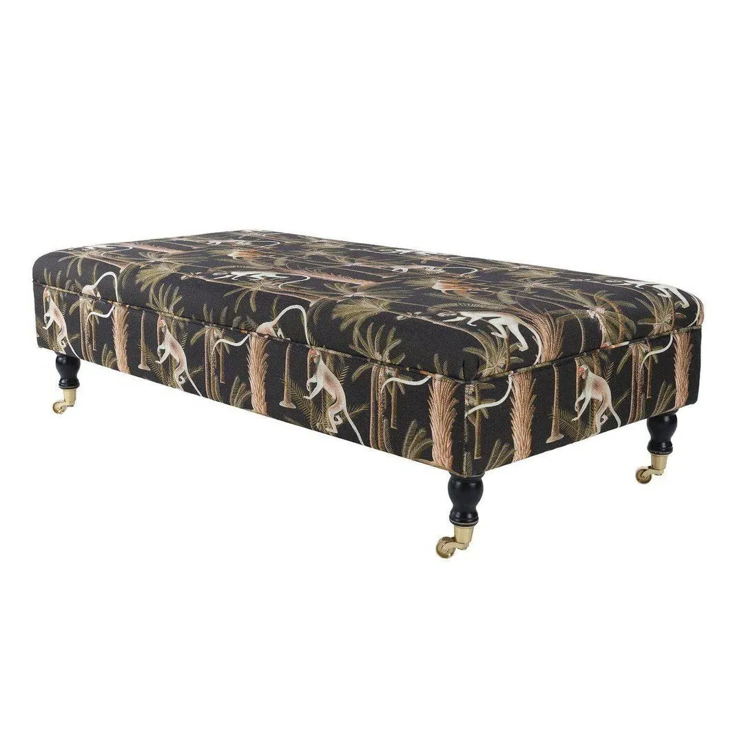 Ottoman Bench with Storage - Anthracite, Linen