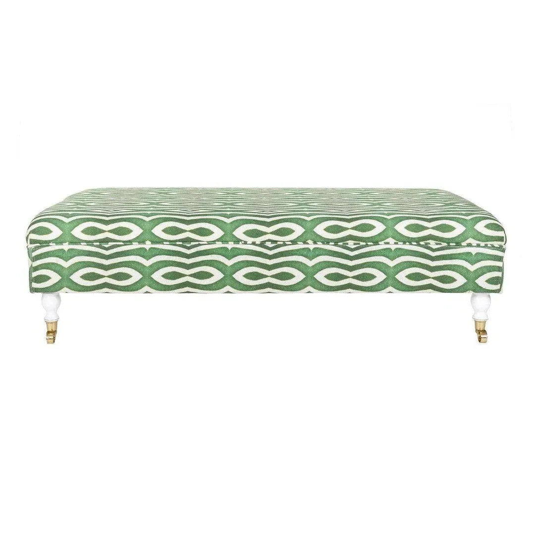 Ottoman Bench with Storage - Blue, Linen
