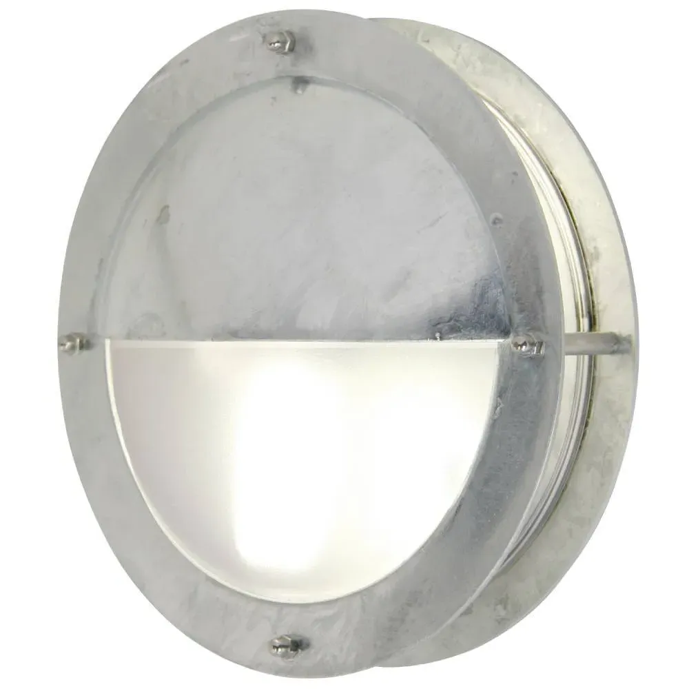 Outdoor Bulkhead Half Light - Galvanised Steel