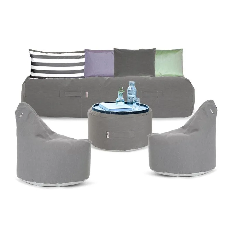 Outdoor Seating Set with Daybed - Grey