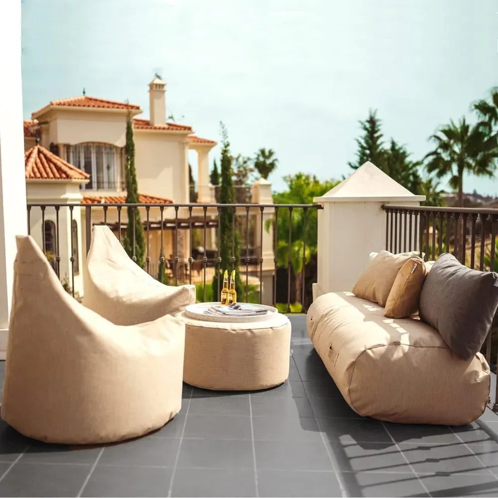 Outdoor Seating Set with Daybed - Taupe