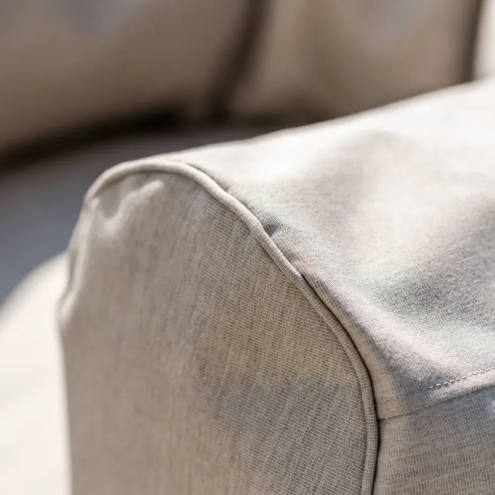 Outdoor Seating Set with Pouffe - Beige