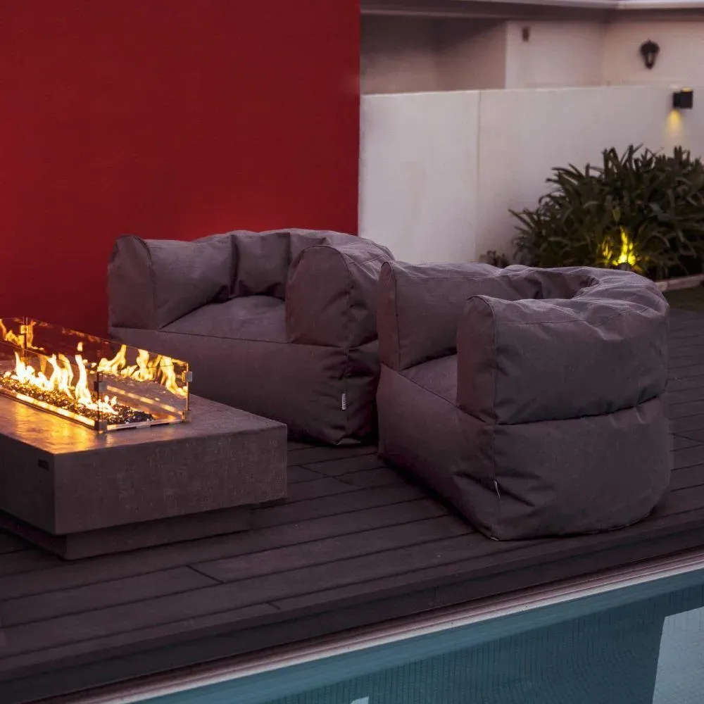 Outdoor Seating Set with Pouffe - Graphite