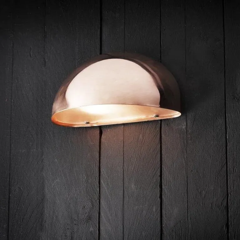 Outdoor Wall Light Half-Moon Design - Copper